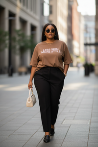 Modest Mindset™ Cognac Brown Statement Tee - Modestly Vogue 