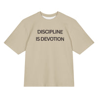 Discipline is Devotion Oversized t-shirt - Stone Black Logo - Modestly Vogue 