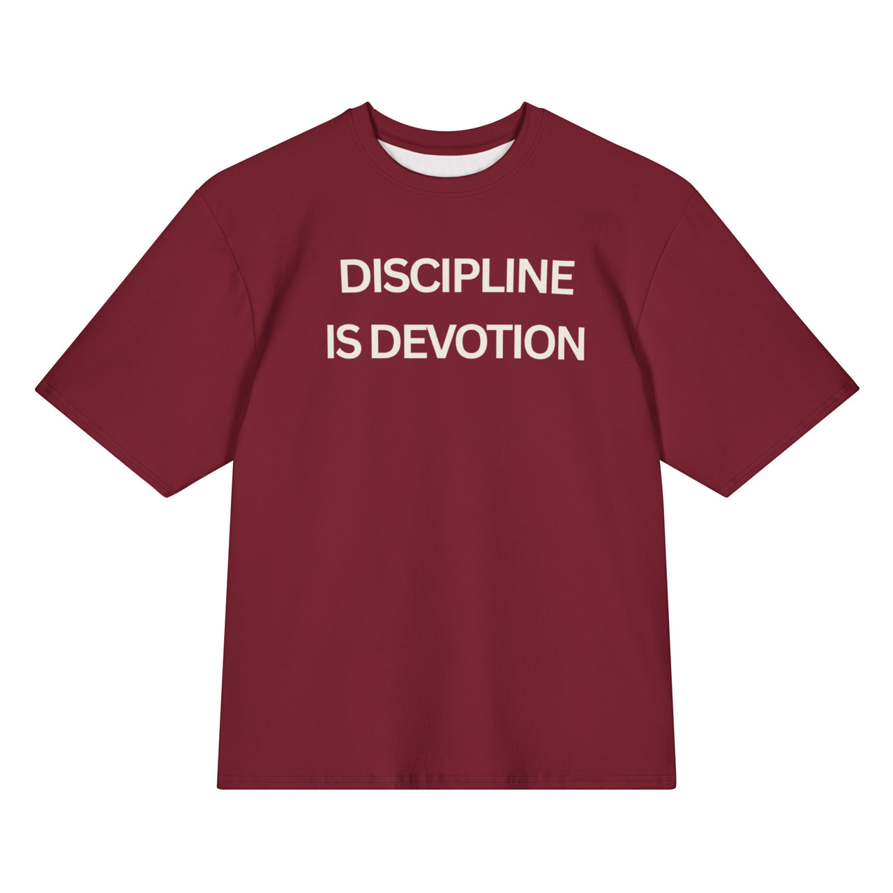Discipline is Devotion Oversized Tee | Burgundy - Modestly Vogue 