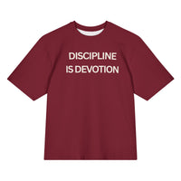 Discipline is Devotion Oversized Tee | Burgundy - Modestly Vogue 