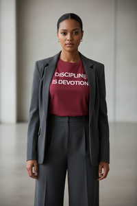 Discipline is Devotion Oversized Tee | Burgundy - Modestly Vogue 
