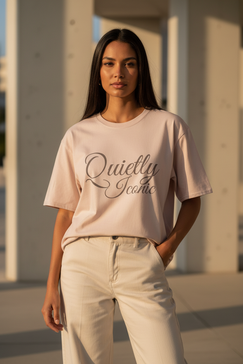 Quietly Iconic™ Tee- Blush Nude - Modestly Vogue 