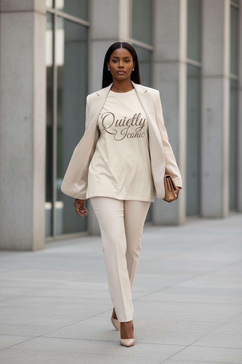 Quietly Iconic™ Tee- Soft Cream - Modestly Vogue 