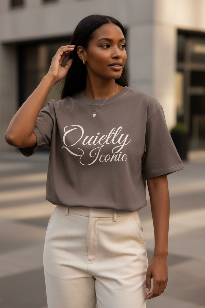 Quietly Iconic Tee- Deep Mocha - Modestly Vogue 