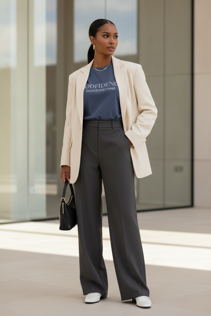 Modest Mindset Godfidence Tee - Brushed Navy - Modestly Vogue 