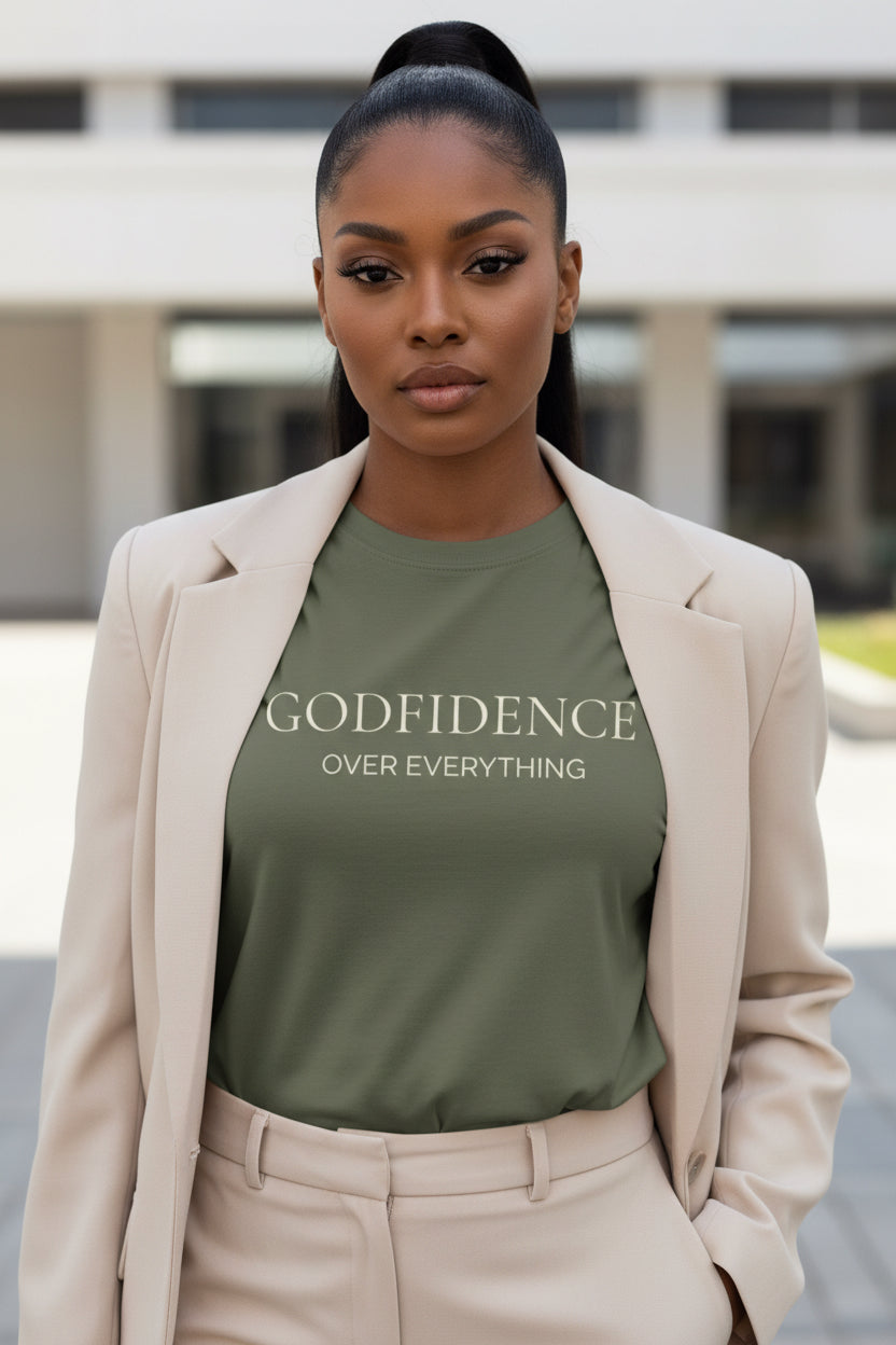 Modest Mindset Godfidence Tee - Deep Olive