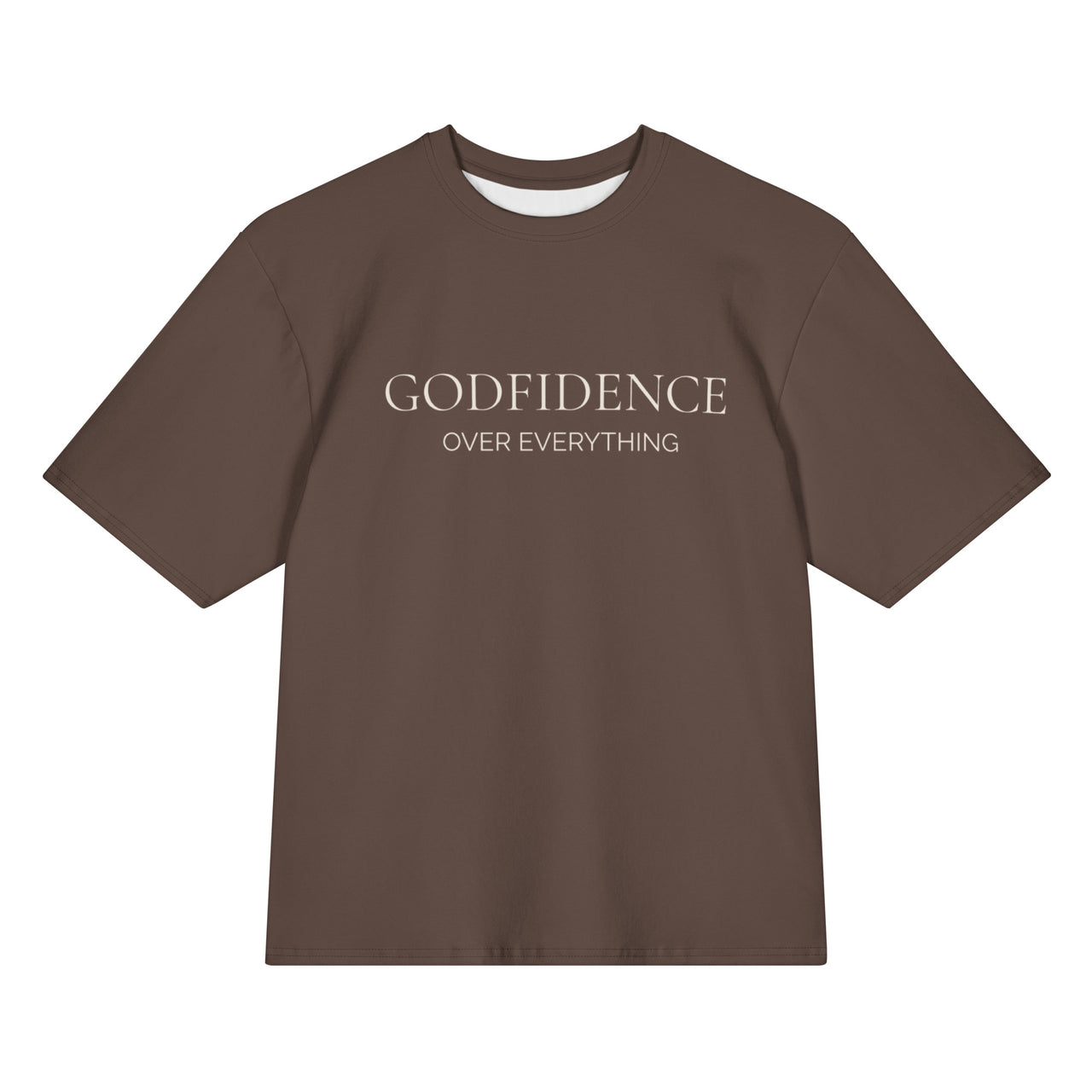 Modest Mindset Godfidence Tee - Muted Espresso - Modestly Vogue 