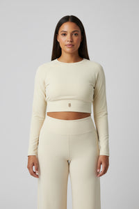 Cream LEM crop top - Modestly Vogue 