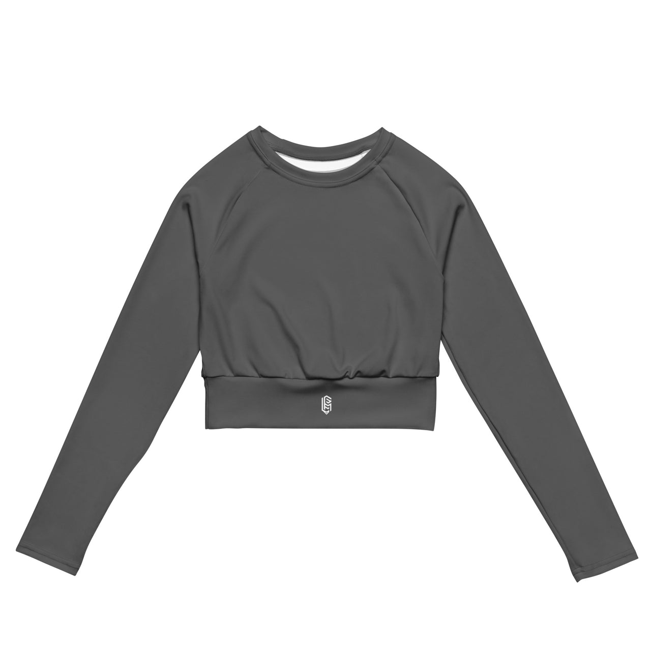 Grey LEM long-sleeve crop top - Modestly Vogue 