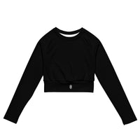 Black long-sleeve crop top - Modestly Vogue 