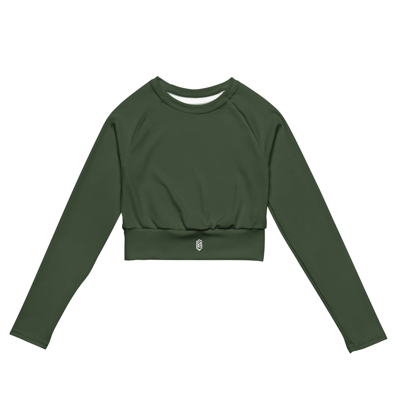 Olive LEM long-sleeve crop top - Modestly Vogue 
