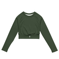 Olive LEM long-sleeve crop top - Modestly Vogue 