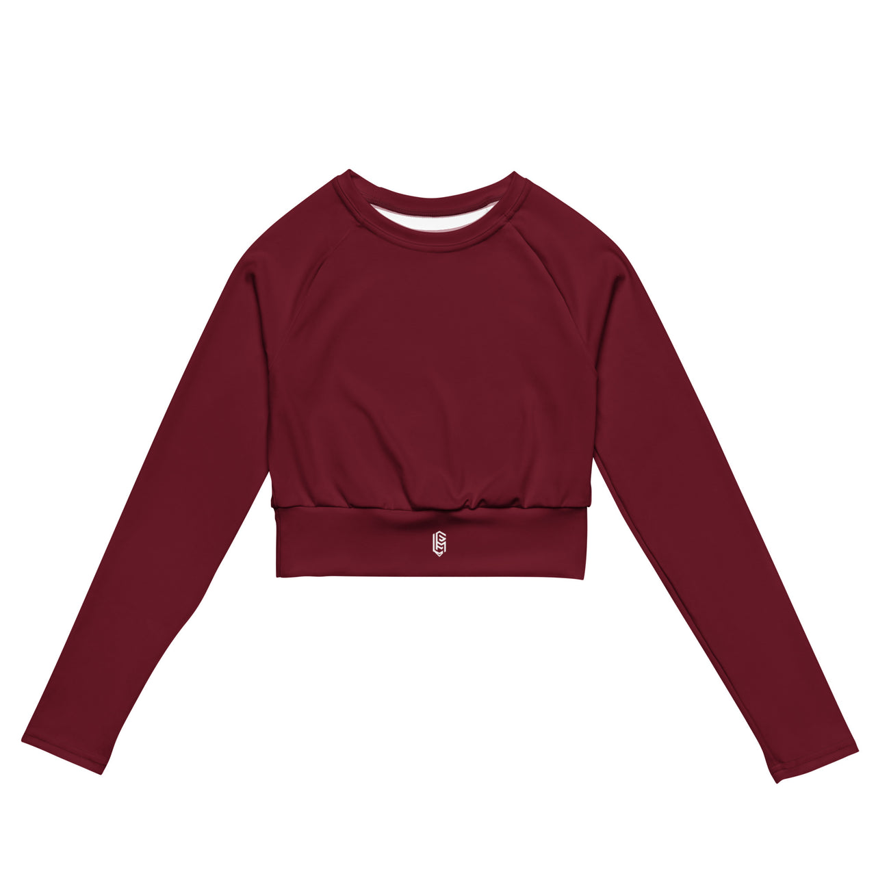 Burgundy LEM long-sleeve crop top - Modestly Vogue 