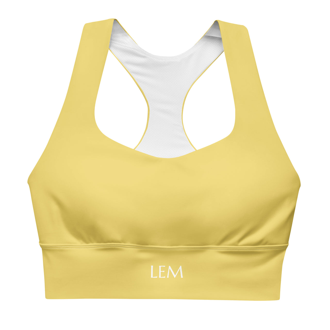 LEM Butter Yellow  Longline Sports Bra - Modestly Vogue 