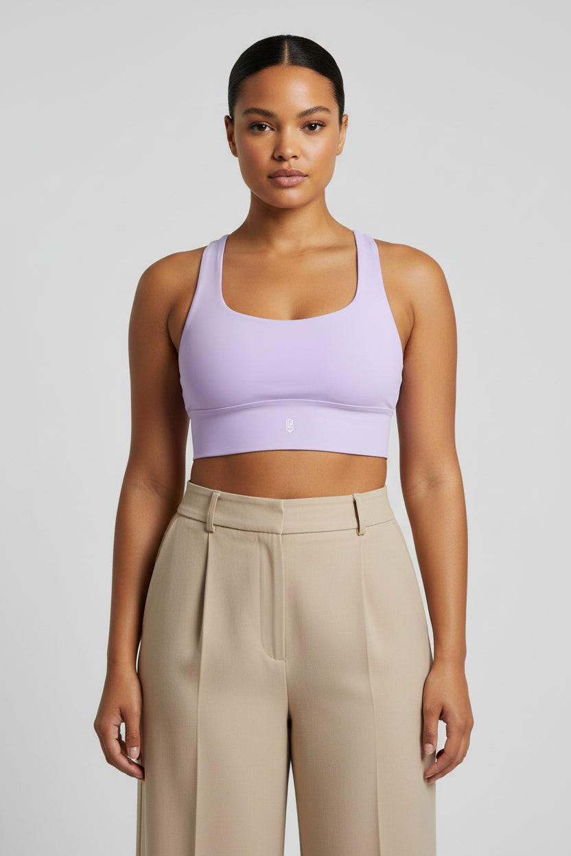 LEM Violet Veil Geo Longline Sports Bra