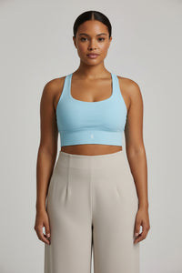 LEM Blue Mist Geo Logo Longline Sports Bra
