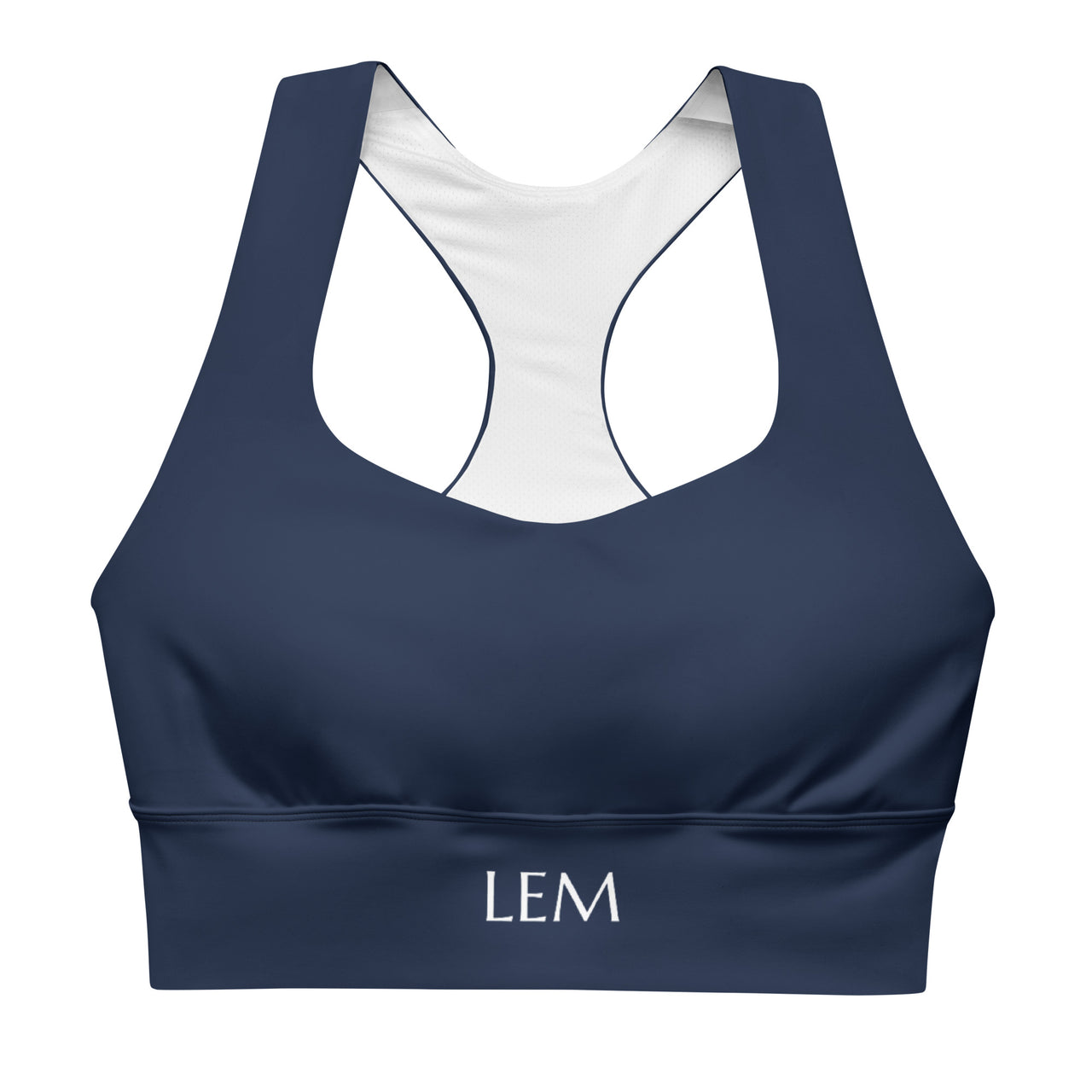 LEM Midnight Monogram Longline Sports Bra - Modestly Vogue 