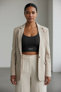 LEM Black Longline Sports Bra - Modestly Vogue 
