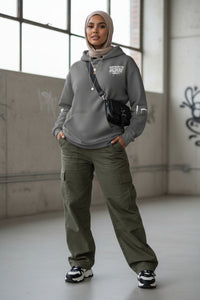 Charcoal Gray Unapologetic Hijabi Unisex Hoodie - Modestly Vogue 