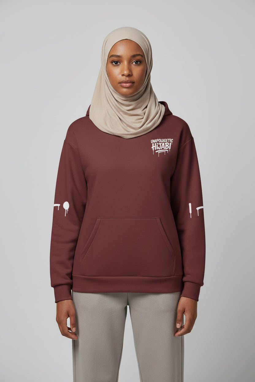 Maroon Unapologetic Hijabi Unisex Hoodie