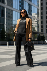 Less Skin More Style Hoodie- Soft Black - Modestly Vogue 