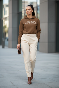 Less Skin More Style Hoodie - Cognac Brown - Modestly Vogue 