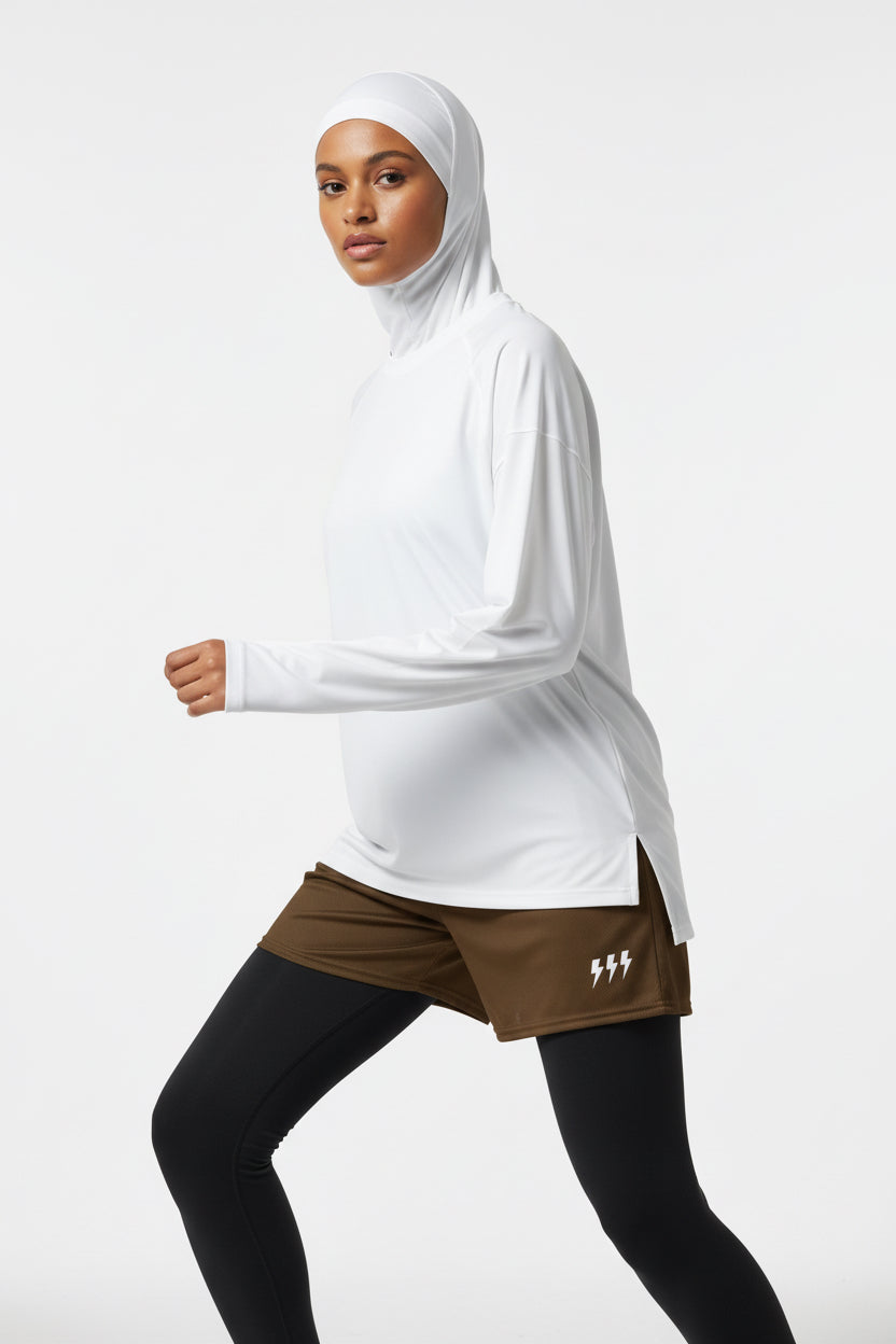 Brown Quiet Energy™ Mesh Shorts - Modestly Vogue 