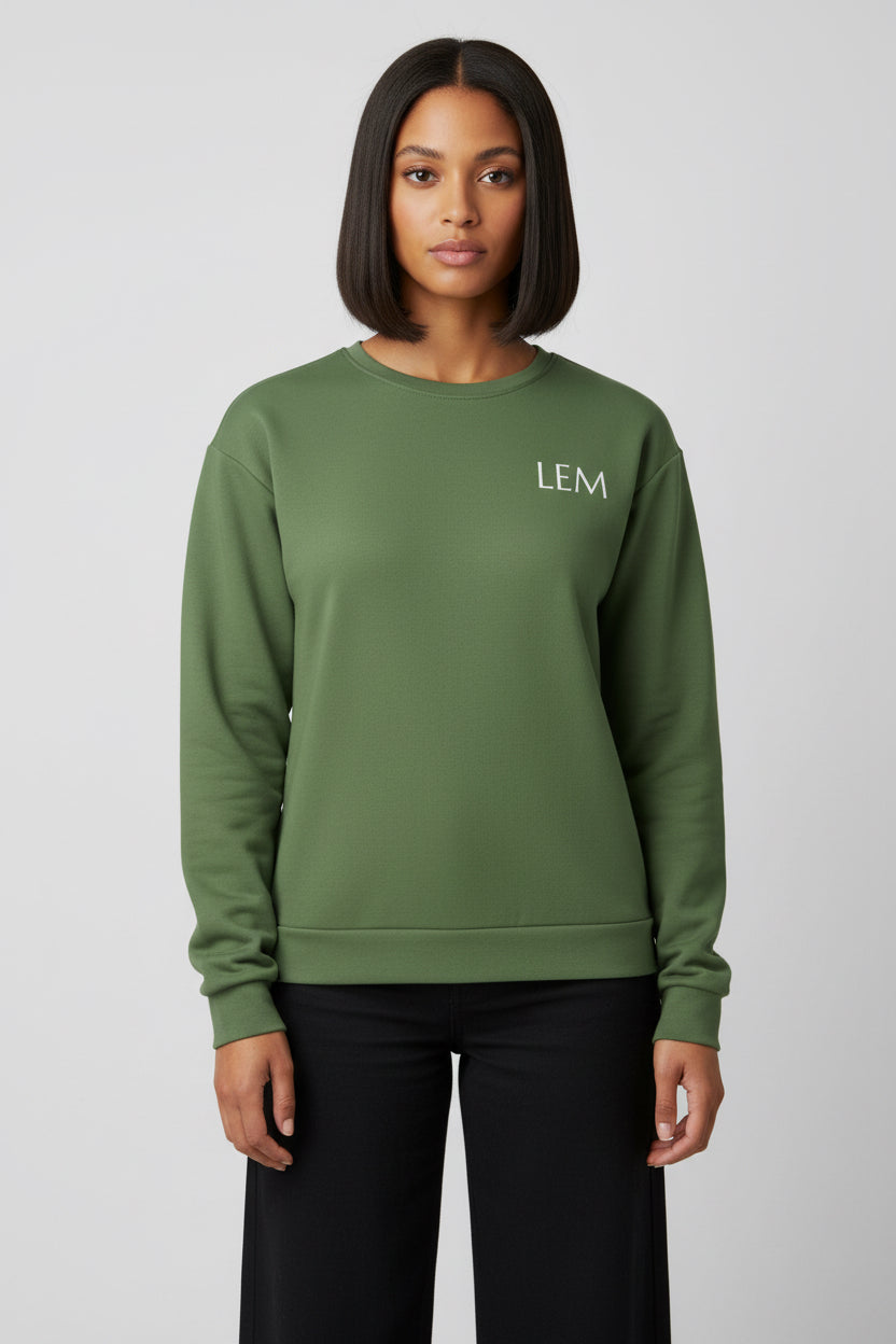 Olive Mini LEM Logo Sweatshirt