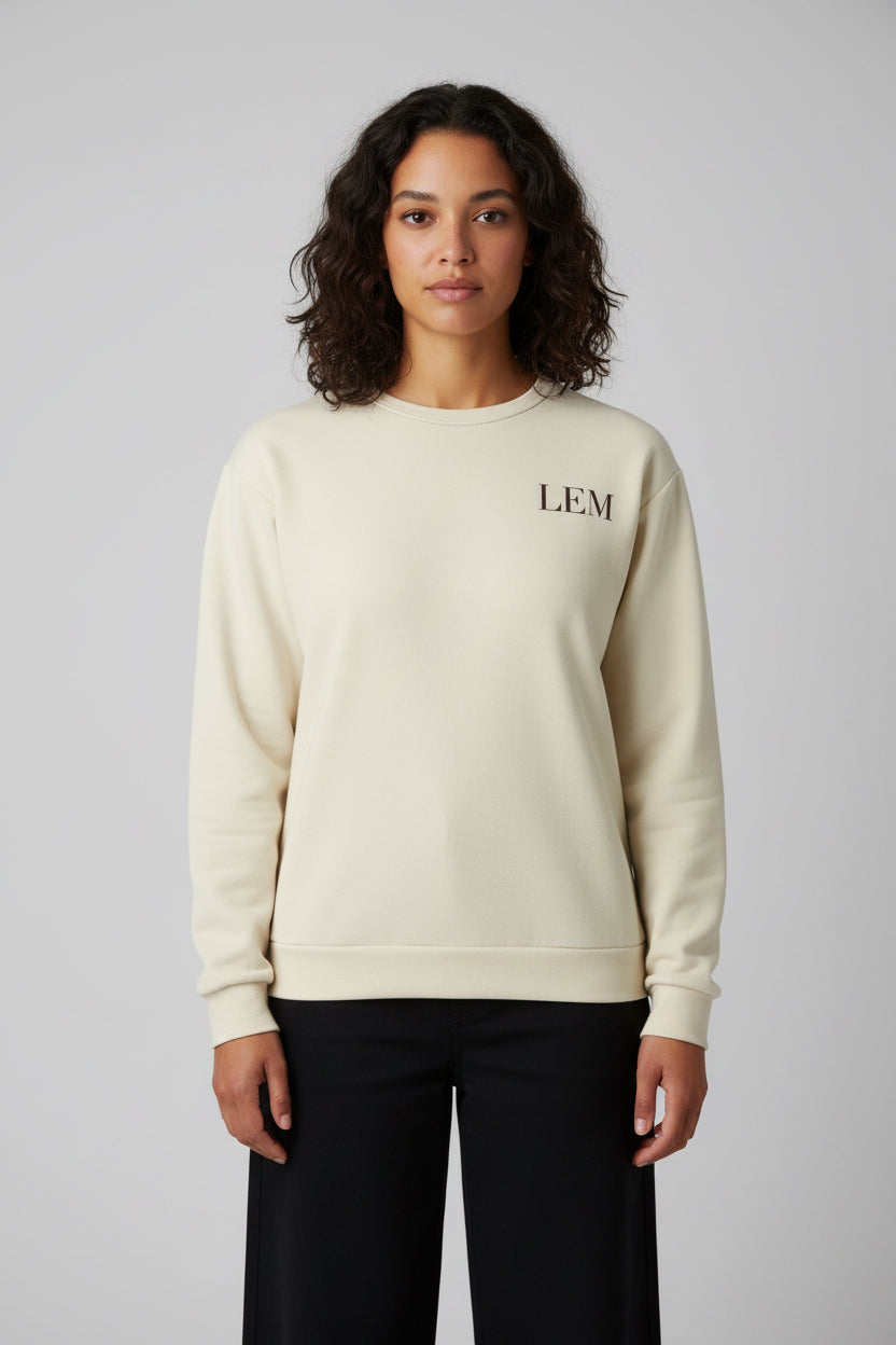 LEM The Label Cream Crew Neck Sweatshirt