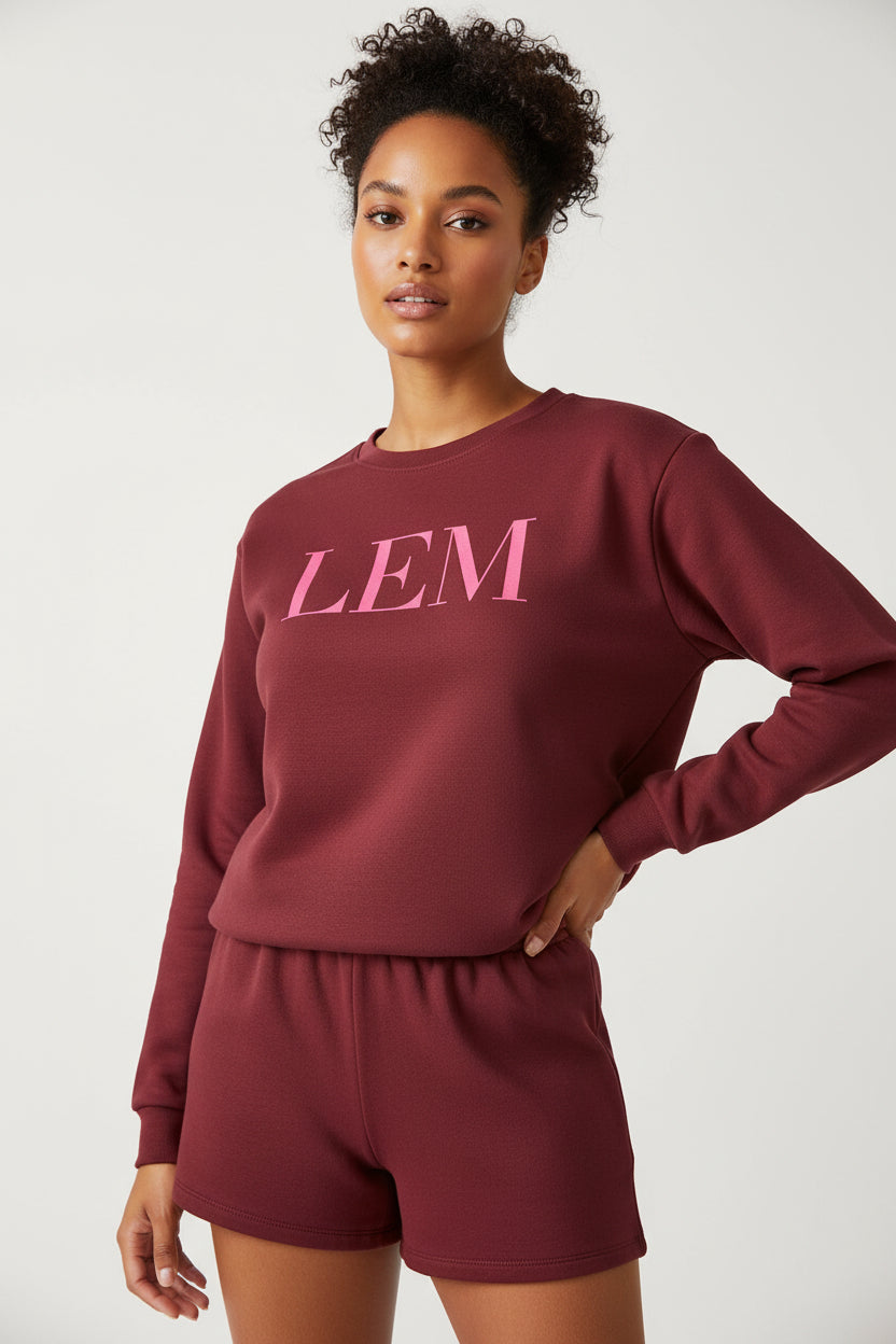 LEM Burgundy Statement Core Edit Sweatshirt
