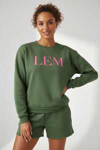 Olive LEM Core Edit Statement Sweatshirt