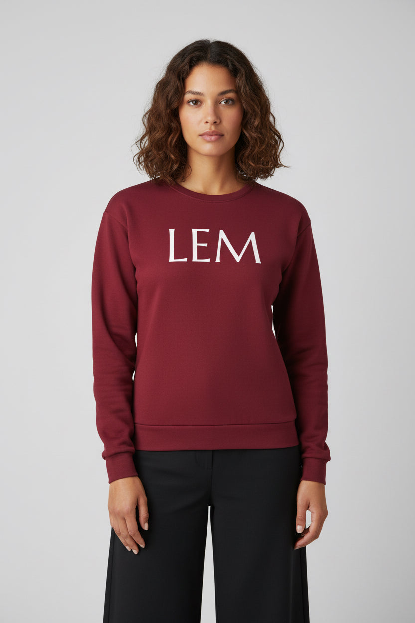 LEM Burgundy Sweatshirt - Modestly Vogue 