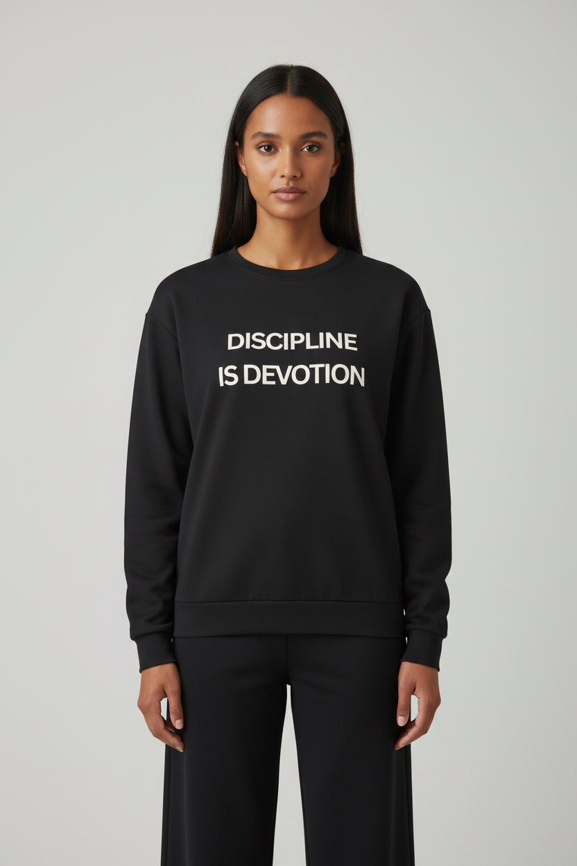 Modest Mindset Black Discipline Sweatshirt - Modestly Vogue 