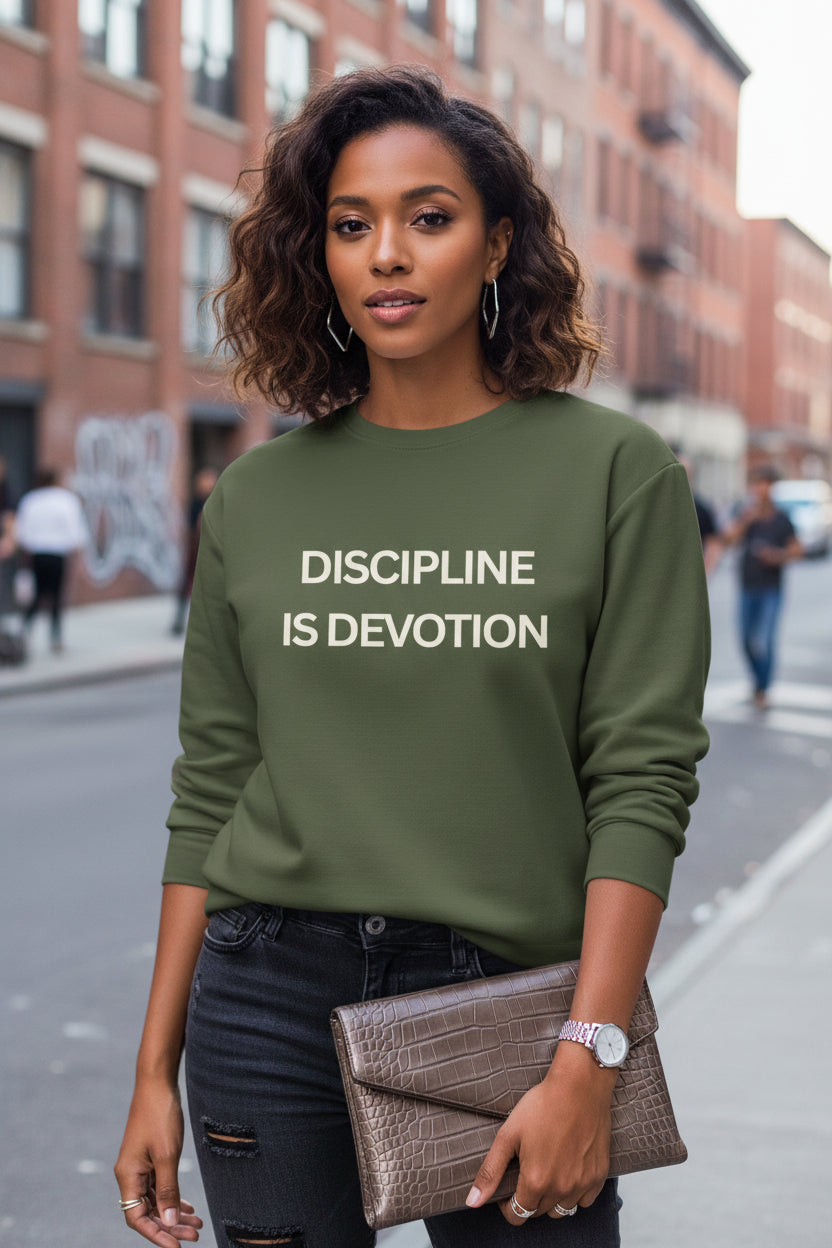 Modest Mindset Olive Discipline Sweatshirt - Modestly Vogue 