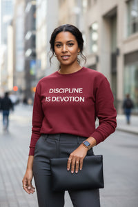 Modest Mindset Burgundy Discipline Sweatshirt - Modestly Vogue 