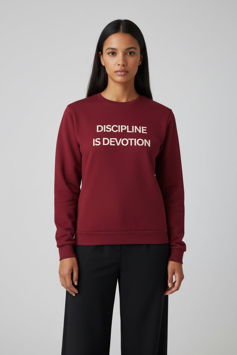 Modest Mindset Burgundy Discipline Sweatshirt - Modestly Vogue 