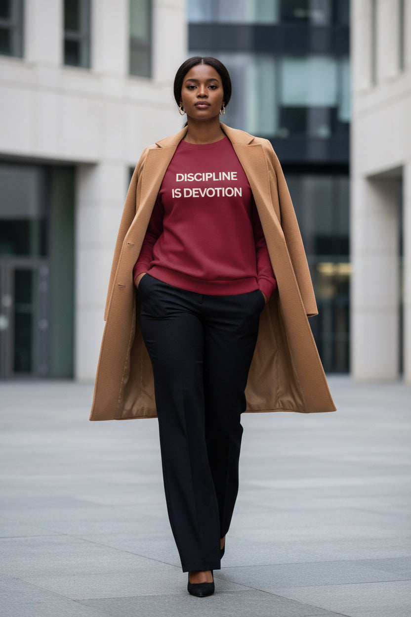 Modest Mindset Burgundy Discipline Sweatshirt - Modestly Vogue 