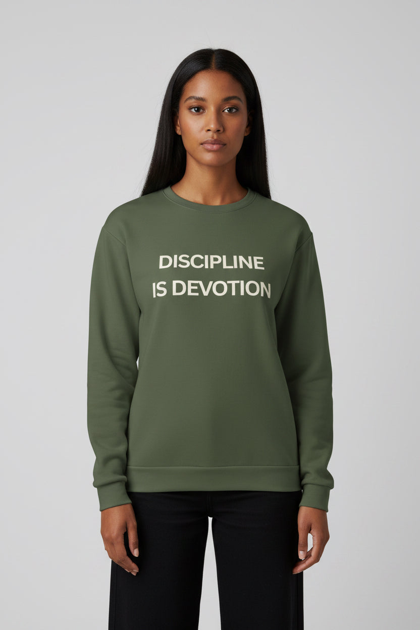 Modest Mindset Olive Discipline Sweatshirt - Modestly Vogue 
