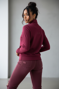 LEM Presence Bordeaux track jacket - Modestly Vogue 