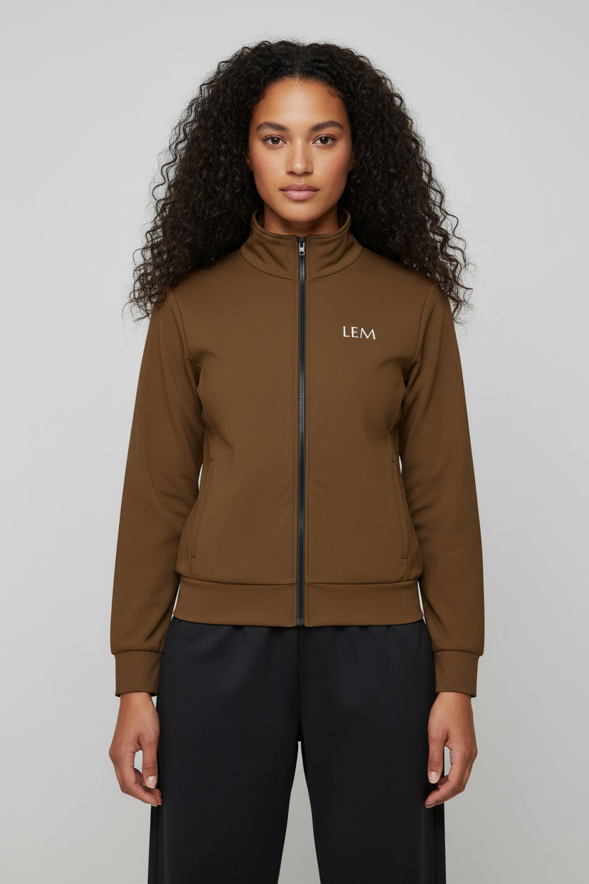 Brown LEM track jacket