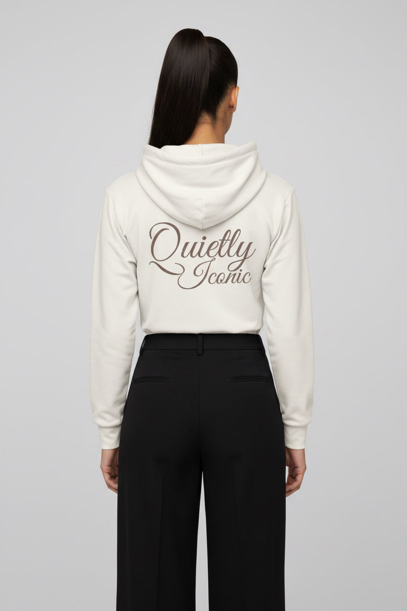 Quietly Iconic Zip Hoodie - Soft Cream - Modestly Vogue 