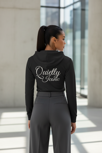 Quietly Iconic Zip Hoodie - Soft Black - Modestly Vogue 