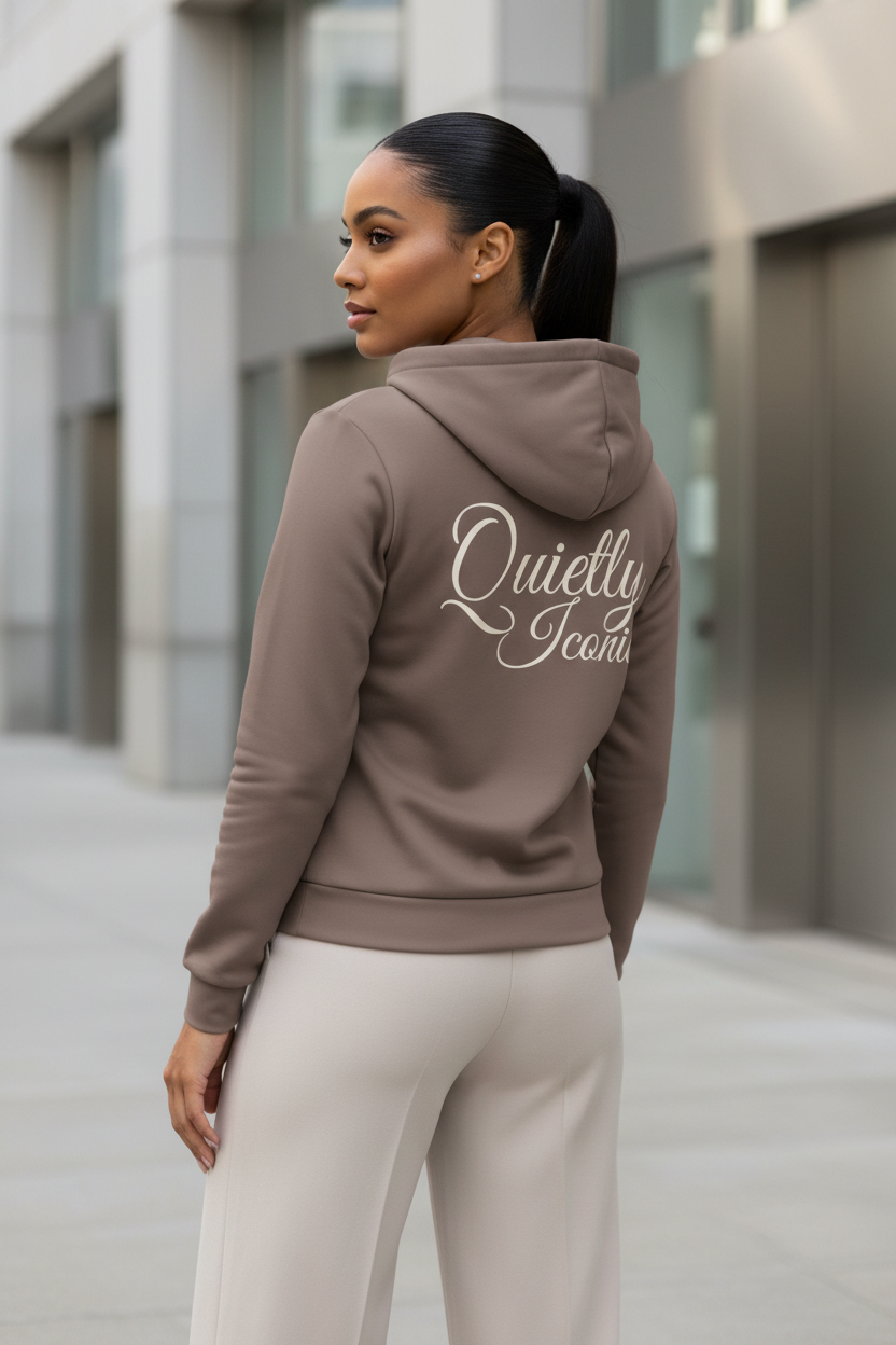 Quietly Iconic Zip Hoodie - Mocha - Modestly Vogue 