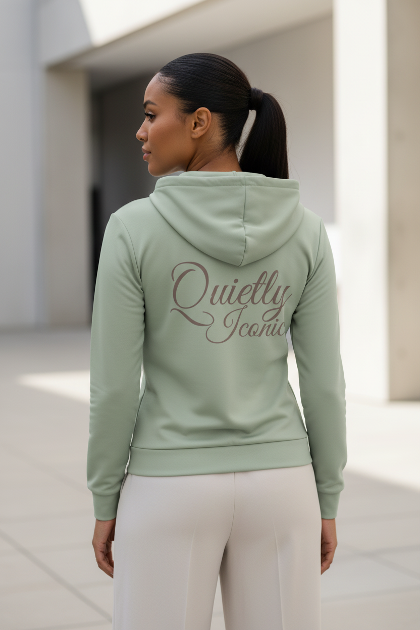 Quietly Iconic Zip Hoodie - Calm Sage - Modestly Vogue 