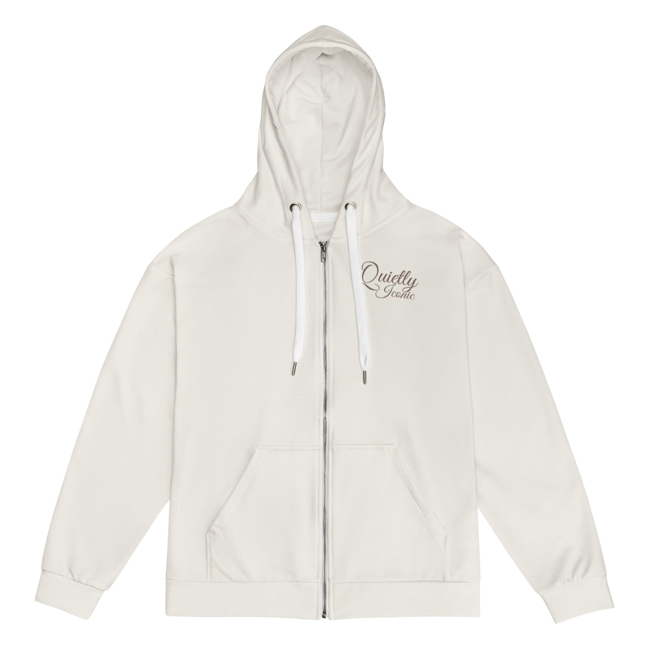Quietly Iconic Zip Hoodie - Soft Cream - Modestly Vogue 