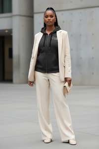 Quietly Iconic Zip Hoodie - Soft Black - Modestly Vogue 