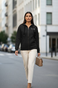 Quietly Iconic Zip Hoodie - Soft Black - Modestly Vogue 