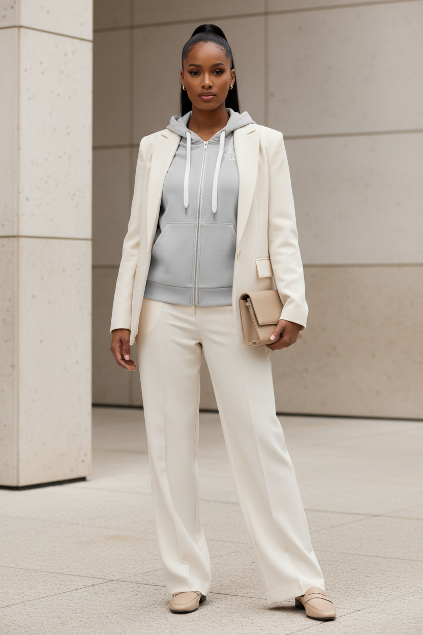 Quietly Iconic Zip Hoodie - Grey - Modestly Vogue 