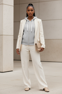 Quietly Iconic Zip Hoodie - Grey - Modestly Vogue 