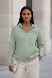 Quietly Iconic Zip Hoodie - Calm Sage